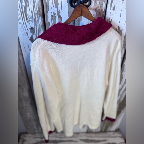 J Two Nee York Red Bird Cardinals & Bow Sweater Cardigan size XL - Picture 8 of 16